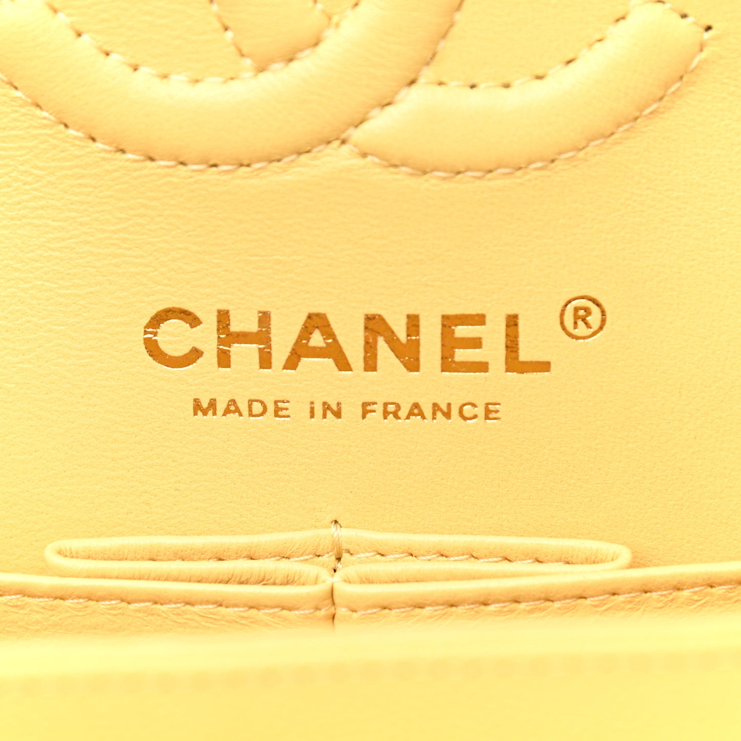 Caviar Quilted Small Double Flap Yellow