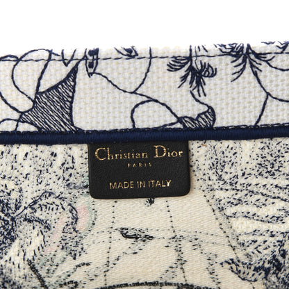Christian Dior Canvas Embroidered Large Around The World Book Tote Blue 6 of 9