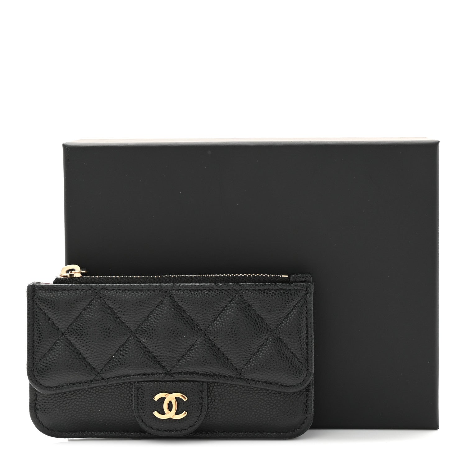 Chanel Caviar Quilted Flap Zip Card Holder Black 8 of 8
