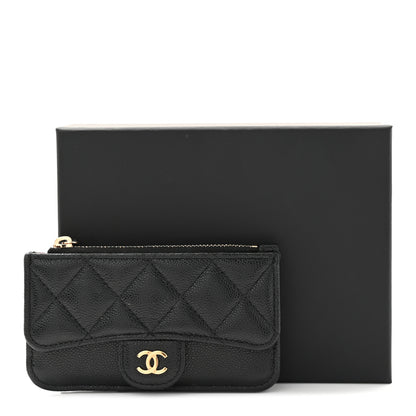 Chanel Caviar Quilted Flap Zip Card Holder Black 8 of 8