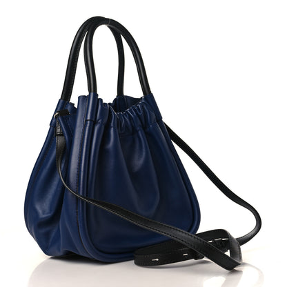 Proenza Schouler Calfskin Small Ruched Tote Navy 3 of 8