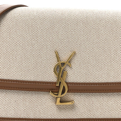 Saint Laurent Canvas Calfskin Medium Solferino Satchel Beige Brick 7 of 9