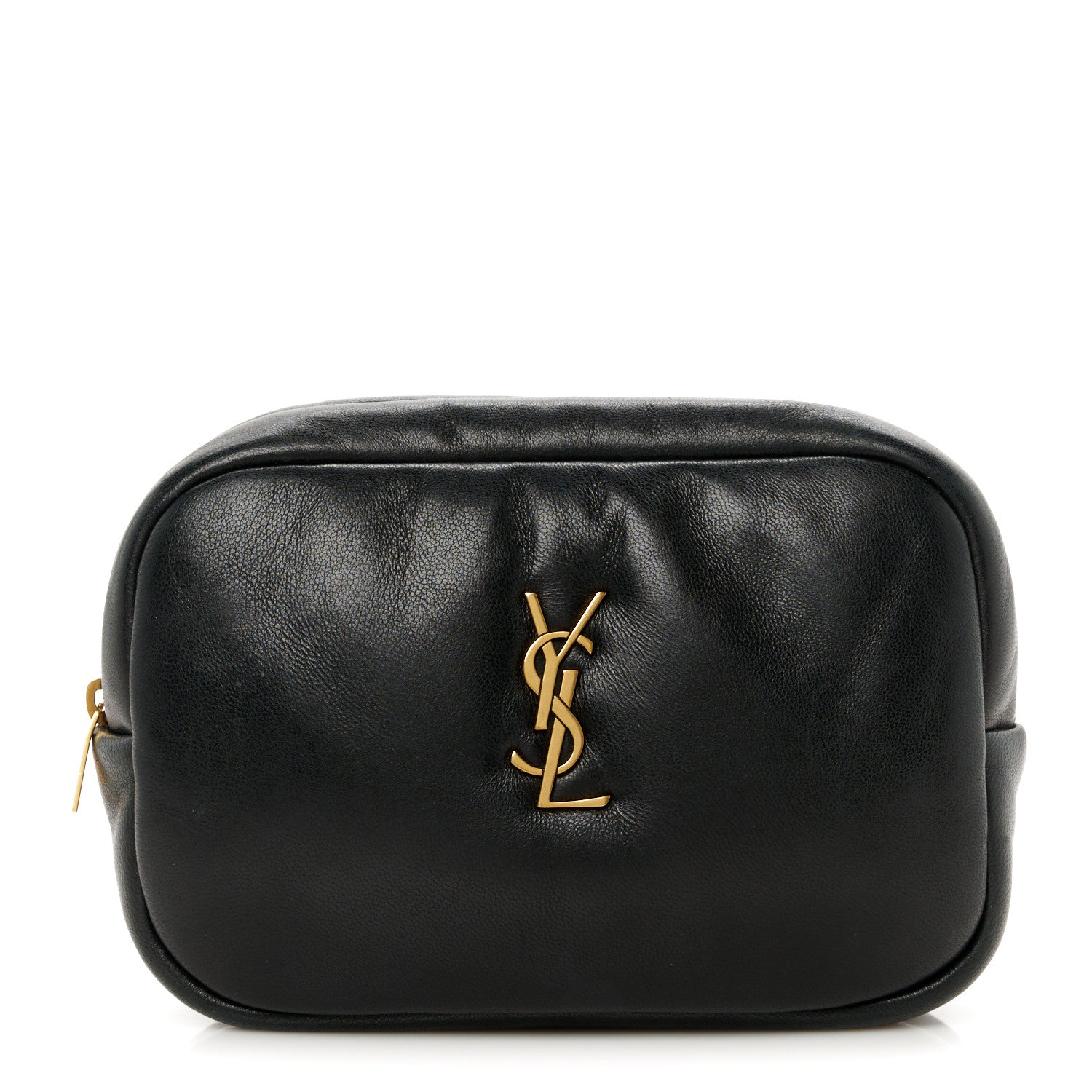 Saint Laurent Lambskin Calypso Cosmetic Case Black 1 of 8