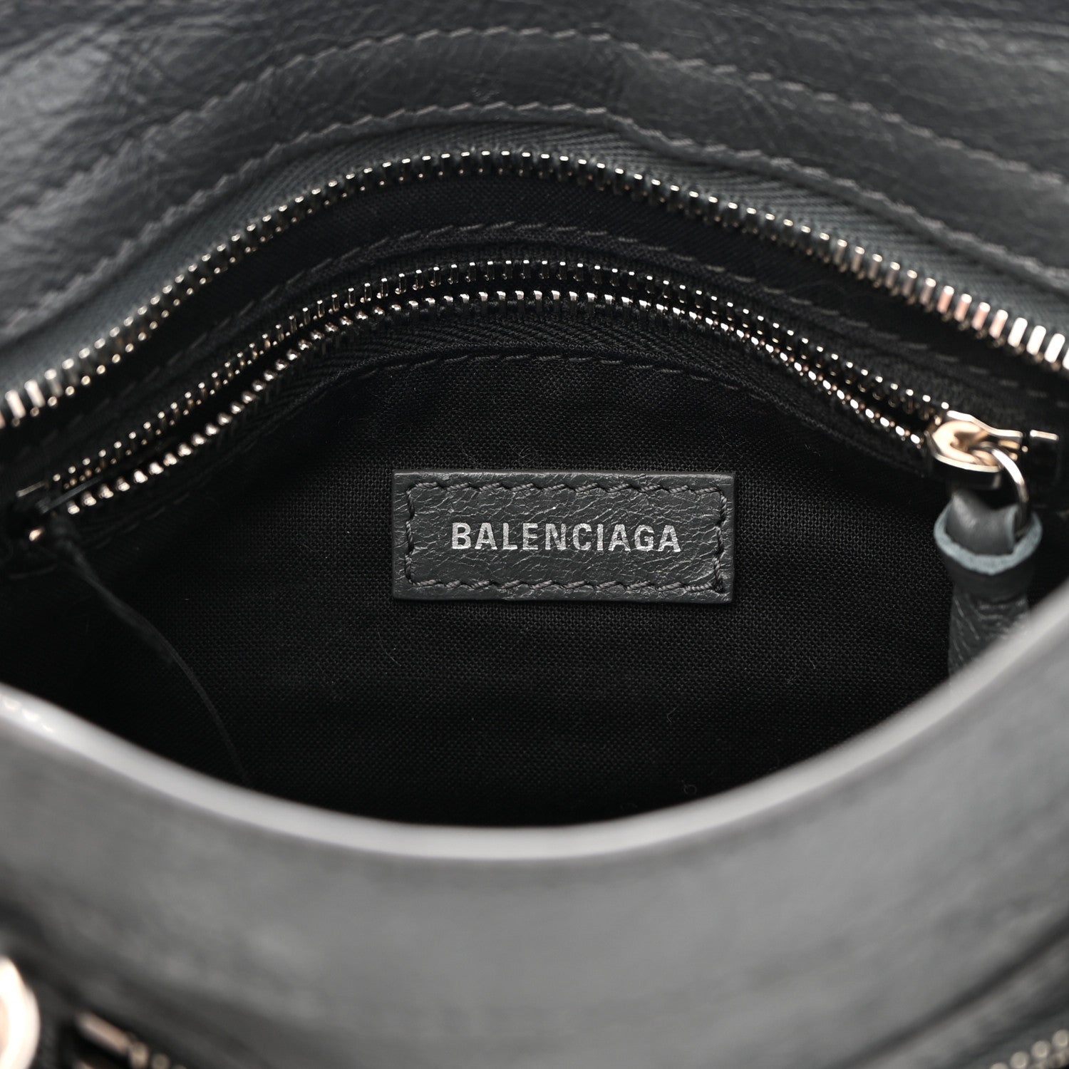 Balenciaga Agneau Classic Silver Hardware Mini City Gris Fossile 6 of 9
