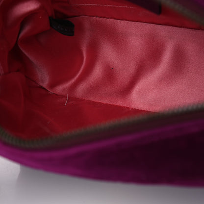 Gucci Velvet Matelasse Small GG Marmont Chain Shoulder Bag Fuchsia Violet Cyclamen 5 of 9