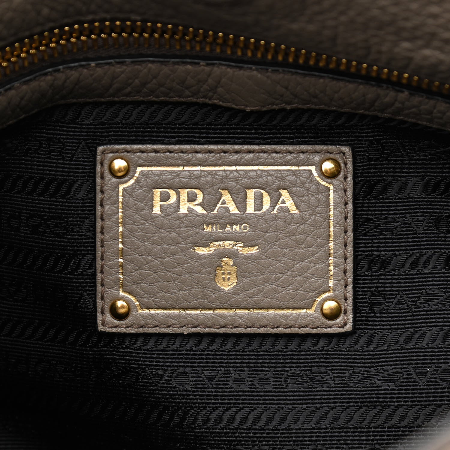 Prada Vitello Phenix Logo Hobo Taupe 6 of 14