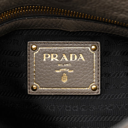 Prada Vitello Phenix Logo Hobo Taupe 6 of 14