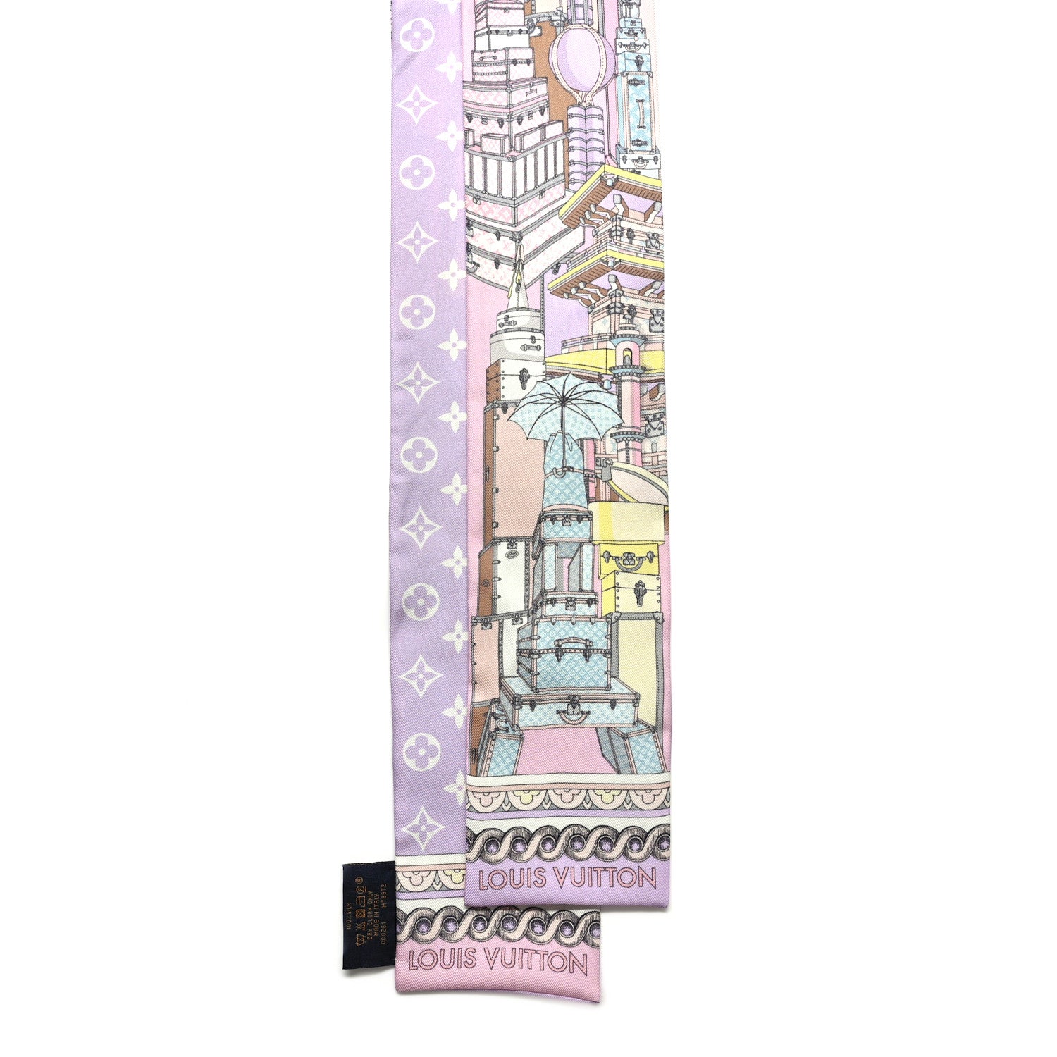 Louis Vuitton Silk Monogram Around The World Bandeau Mauve 2 of 5
