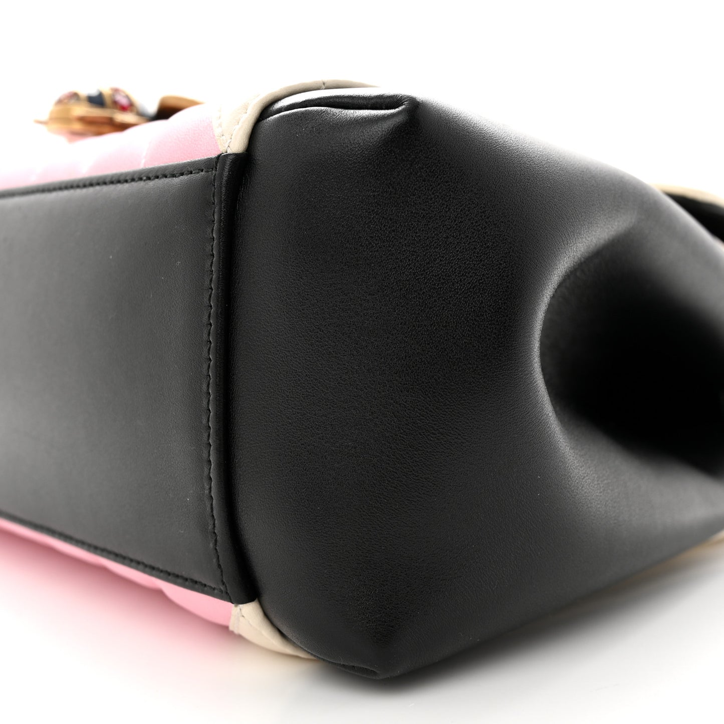 Calfskin Bamboo Trapuntata Queen Margaret Top Handle Bag Blue Agata Hibiscus Red Mystic White Sugar Pink
