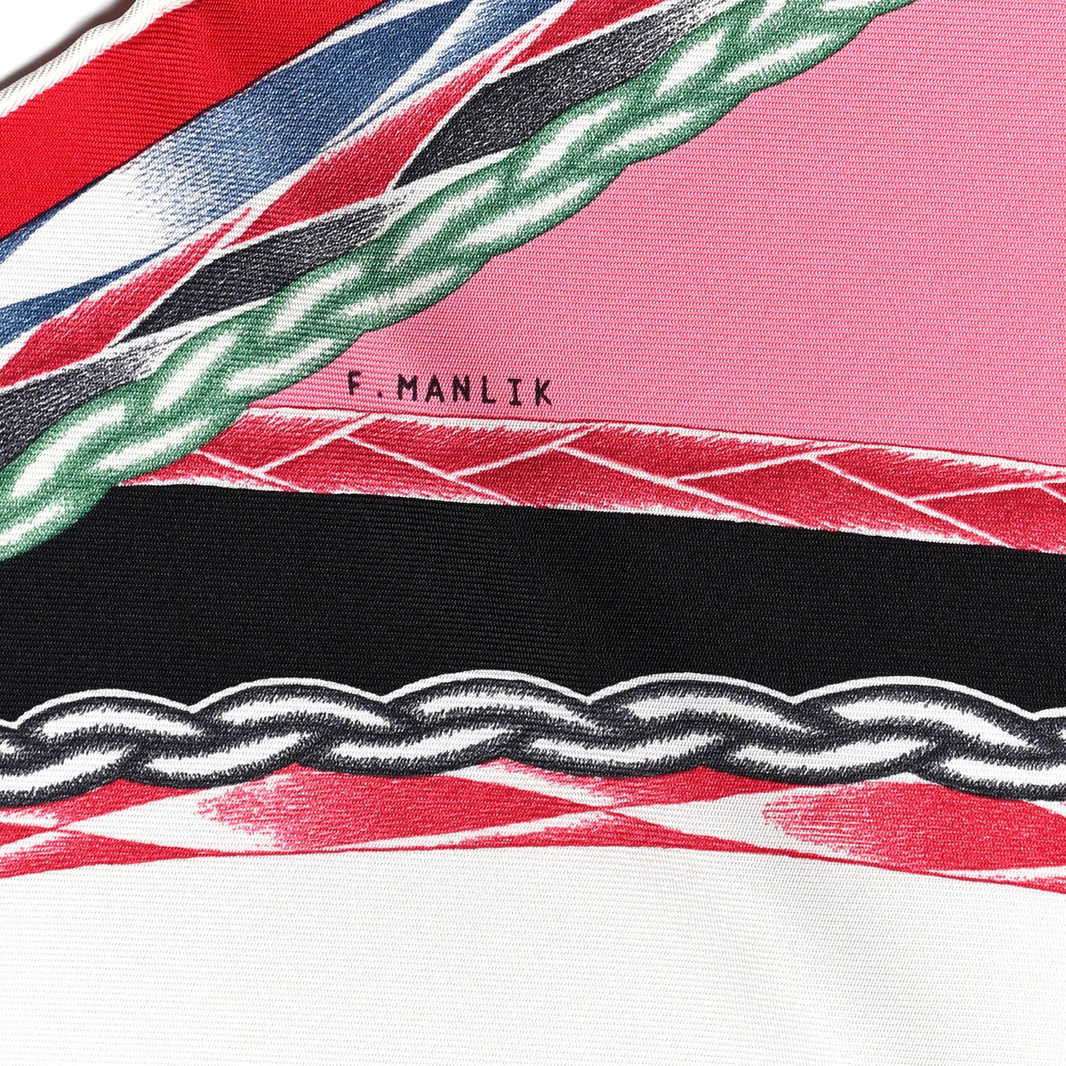 Hermes Silk Robe Du Soir Scarf 90 Rouge White Lavande 3 of 5
