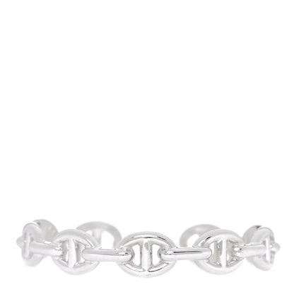 Hermes Sterling Silver MM Chaine d'Ancre Enchainee Cuff Bracelet LG 1 of 4