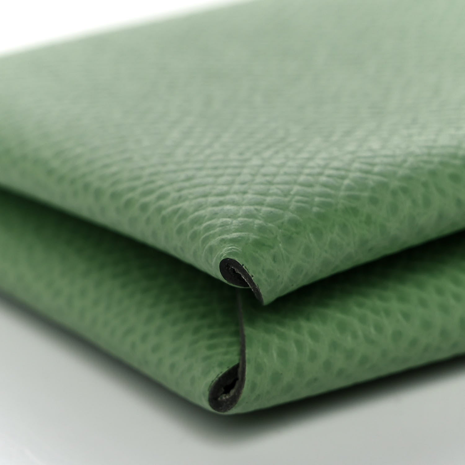 Hermes Epsom Calvi Card Case Vert Criquet 9 of 11