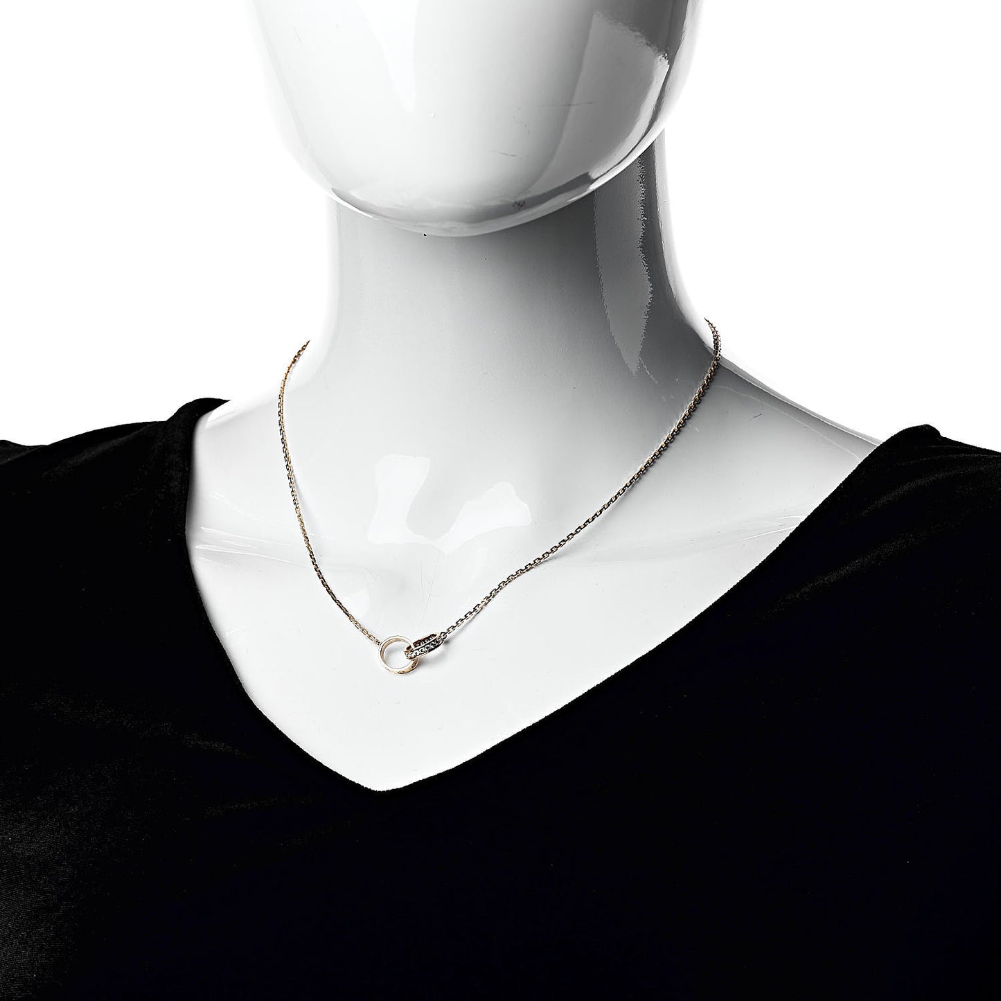 18K Pink Gold Diamond Interlocking LOVE Necklace