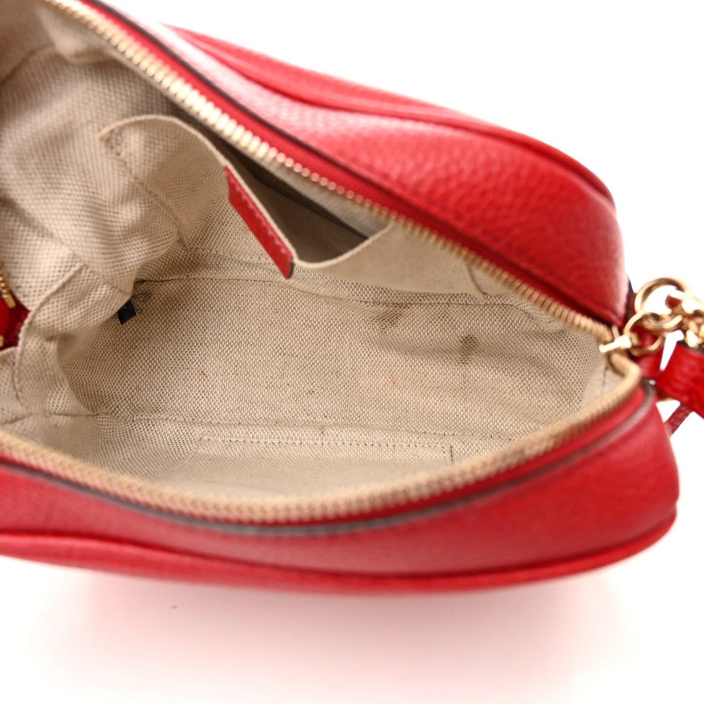 Pebbled Calfskin Small Soho Disco Bag Tabasco Red