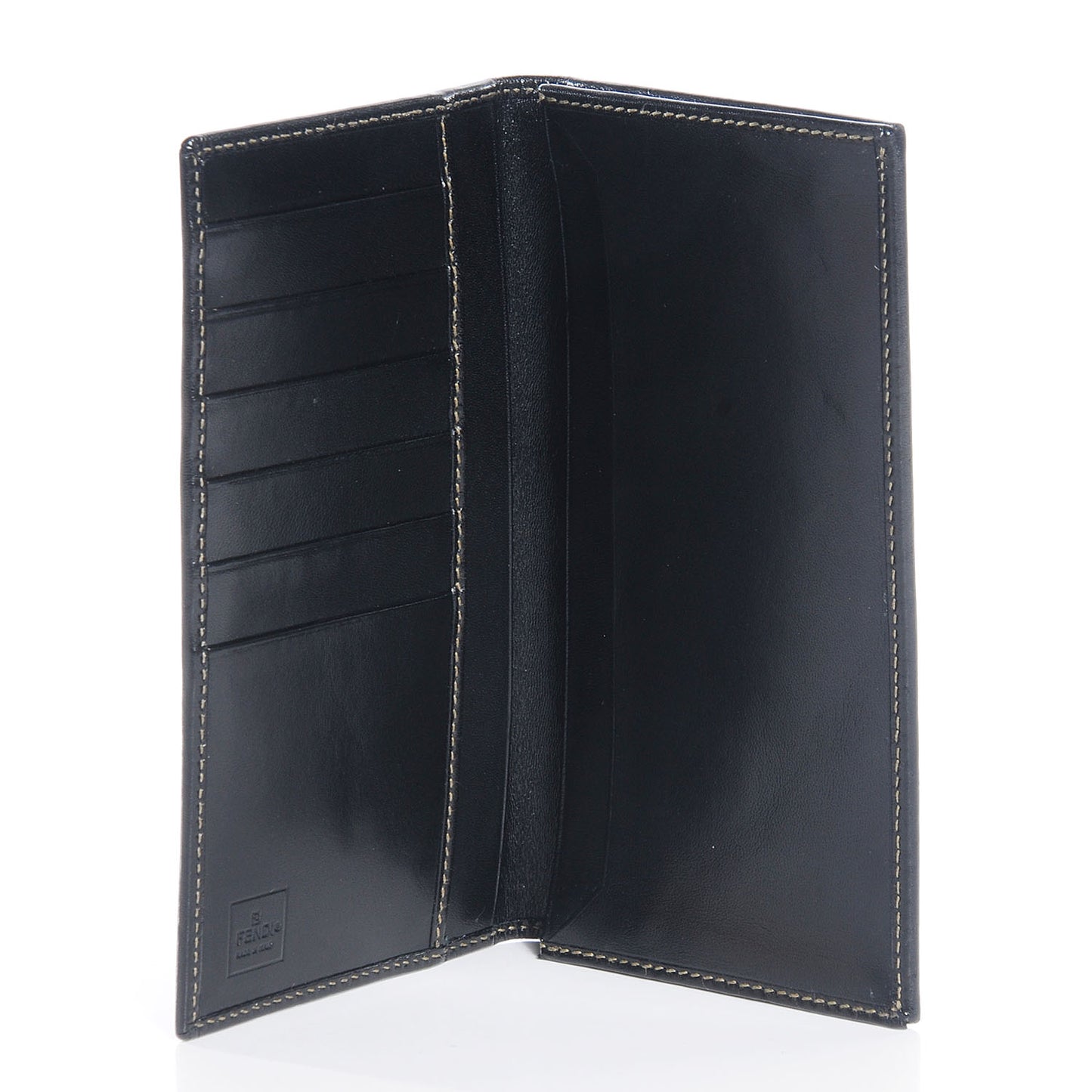 Vintage Pequin Stripe Checkbook Wallet Tobacco