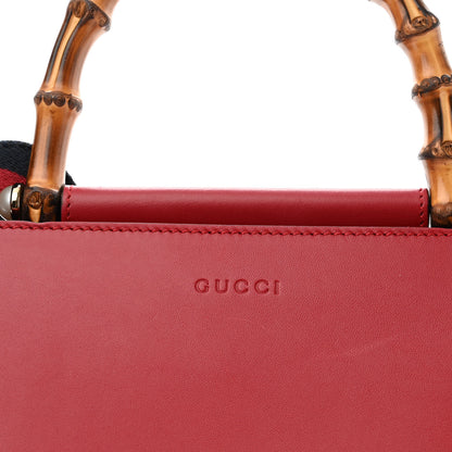 Gucci Nappa Bamboo Small Nymphaea Top Handle Bag Hibiscus Red 8 of 10