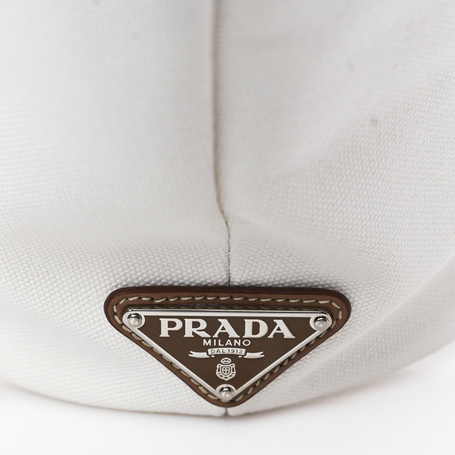 Prada Canapa Logo Bucket Tote White 9 of 11