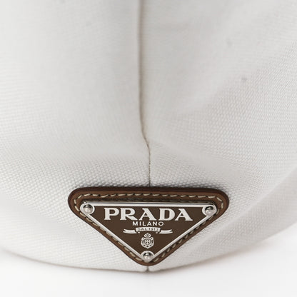 Prada Canapa Logo Bucket Tote White 9 of 11