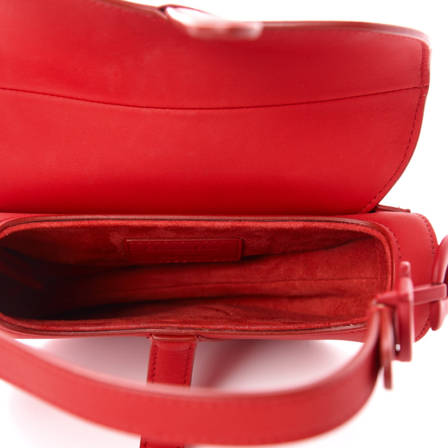 Ultra Matte Calfskin Saddle Bag Red