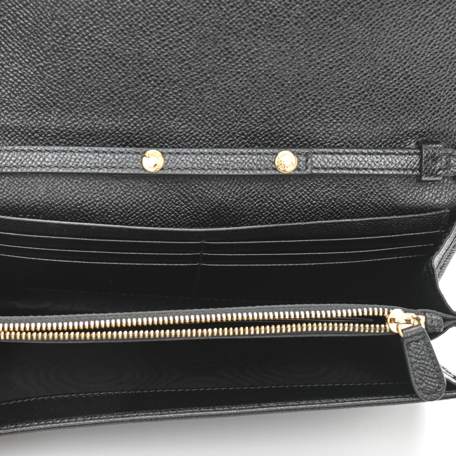 Salvatore Ferragamo Printed Calfskin Gancini Wallet On Chain Black 5 of 10