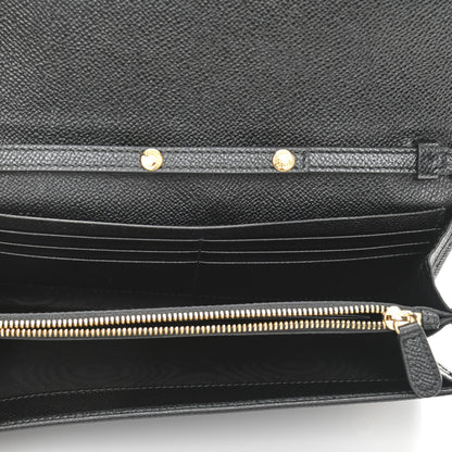 Salvatore Ferragamo Printed Calfskin Gancini Wallet On Chain Black 5 of 10