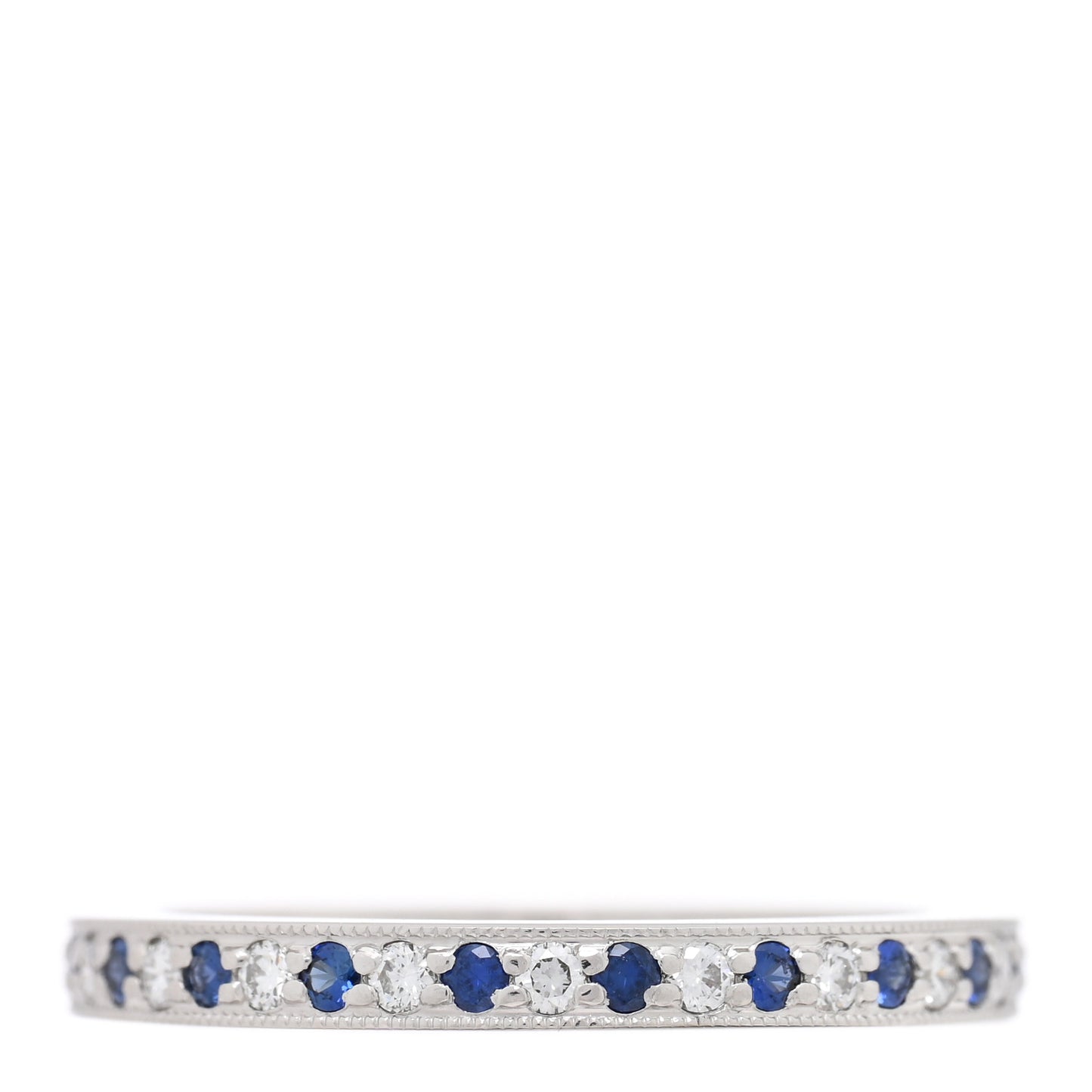 Platinum Diamond Blue Sapphire Legacy Eternity Band Ring 51 5.75