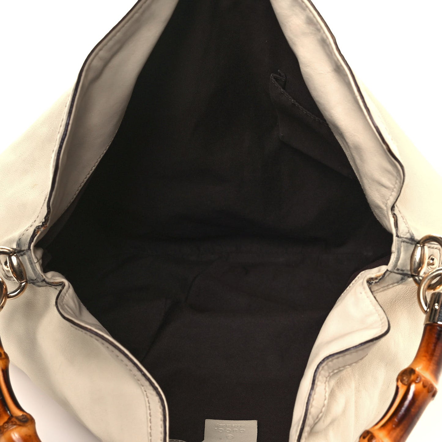 Calfskin Peggy Bamboo Top Handle Hobo Ivory