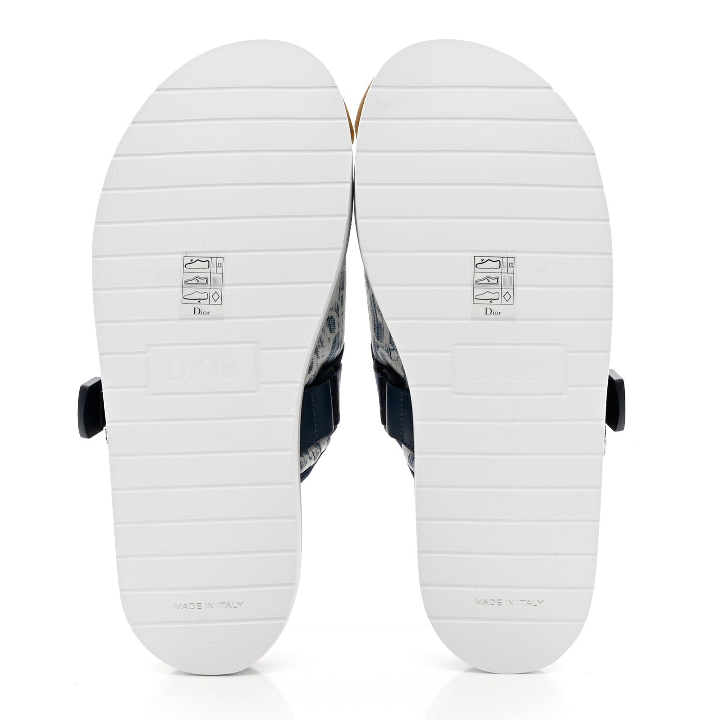 Oblique Jacquard Mens Alpha Sandals 42 Blue Denim