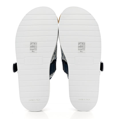 Christian Dior Oblique Jacquard Mens Alpha Sandals 42 Blue Denim 7 of 9