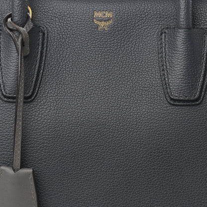 MCM Grained Calfskin Large Milla Tote Phantom Grey 9 of 14