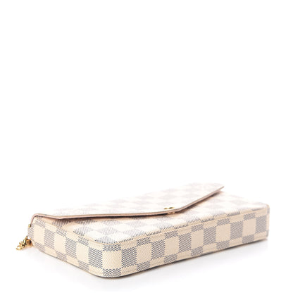 Louis Vuitton Damier Azur Pochette Felicie Chain Wallet Rose Ballerine 5 of 10