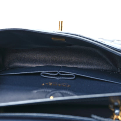 Chanel Metallic Lambskin Quilted Small Double Flap Dark Blue 5 of 11