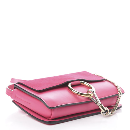 Chloe Suede Calfskin Small Faye Shoulder Bag Fuchsia Rose 3 of 7