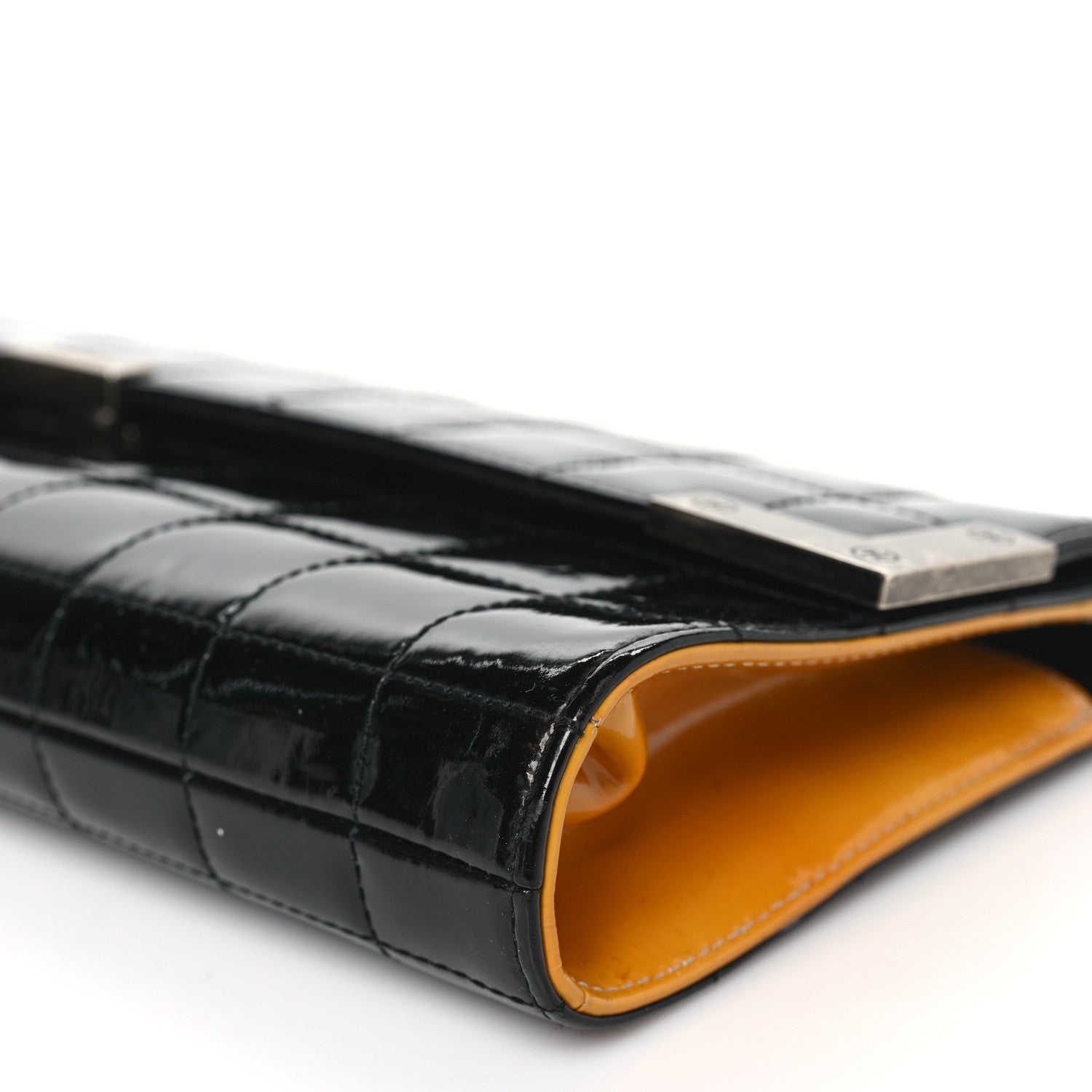 Chanel Patent Chocolate Bar Clutch Black 10 of 10