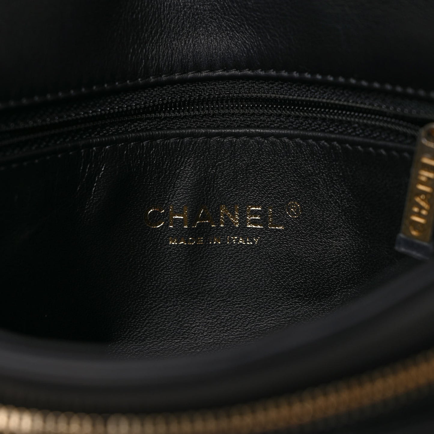 Lambskin Quilted Fold Over Clutch Black