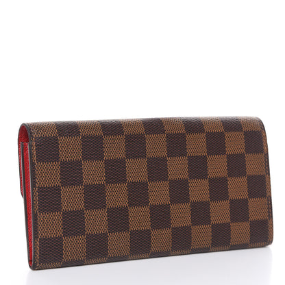 Louis Vuitton Damier Ebene Emilie Wallet Red 3 of 10