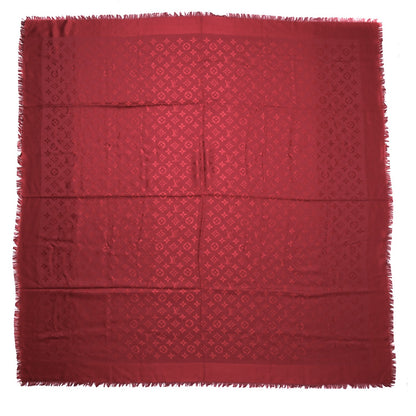 Louis Vuitton Silk Wool Monogram Shawl Pomme D'Amour 1 of 8