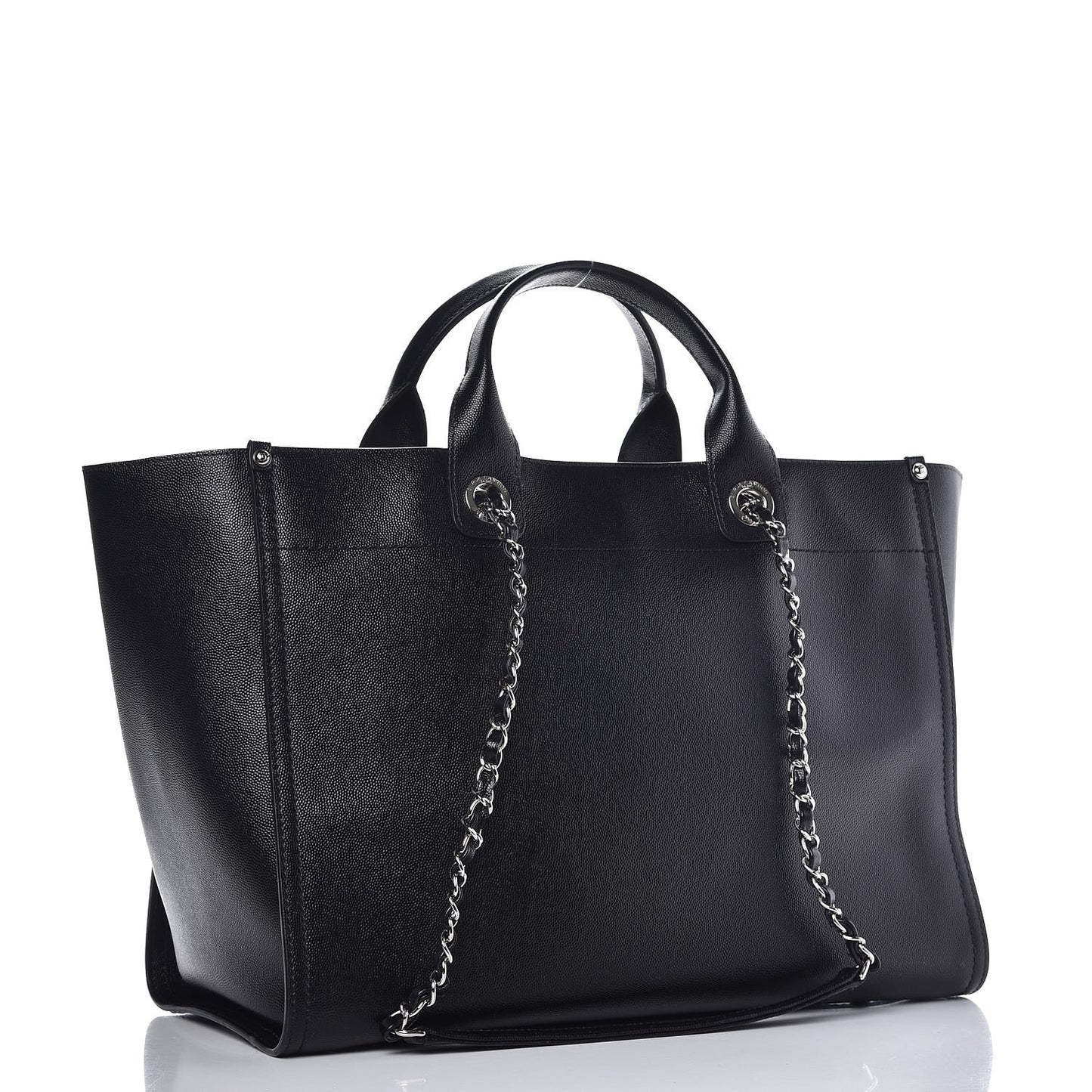 Caviar Medium Studded Deauville Tote Black
