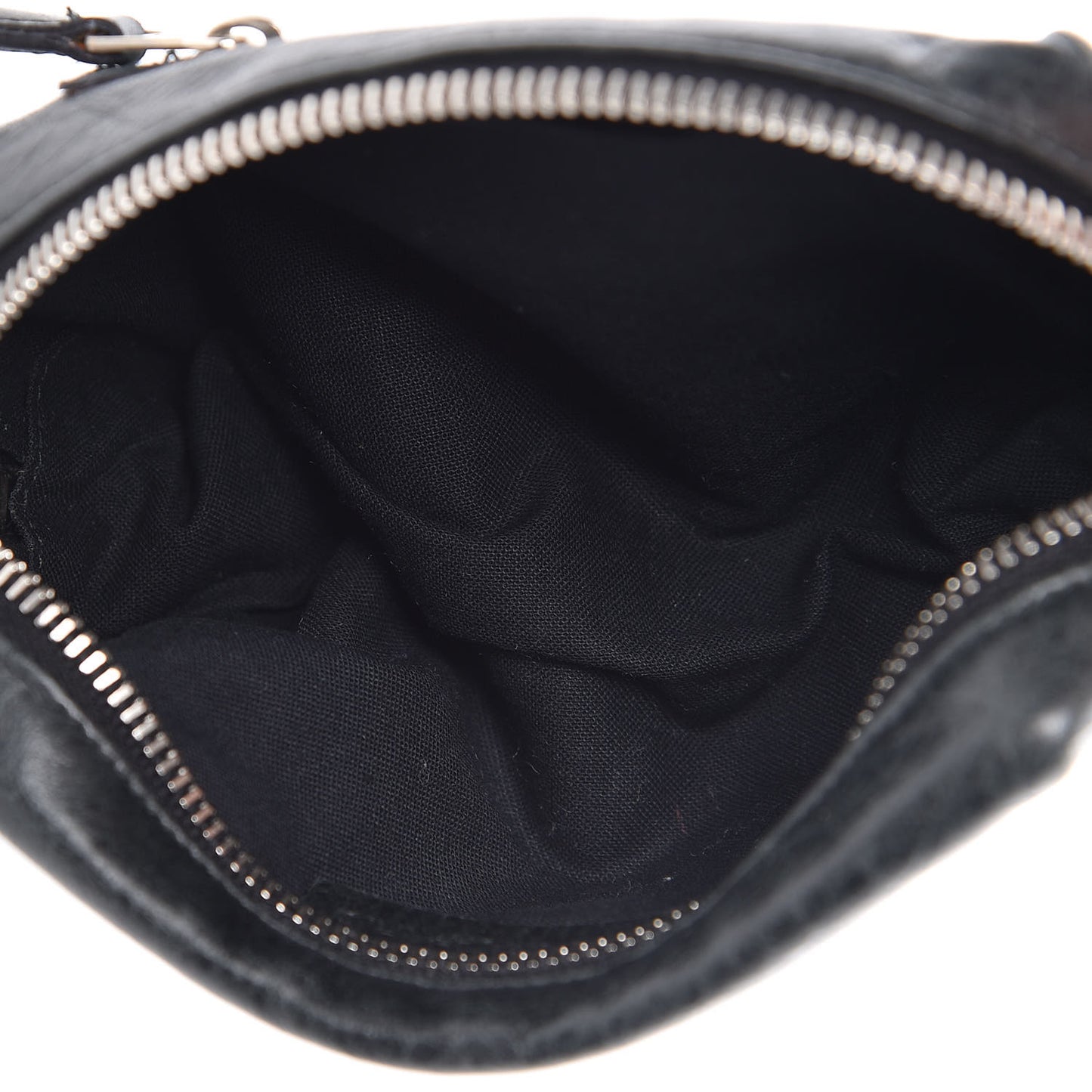 Agneau Giant 12 Silver Hardware Pencil Case M Black