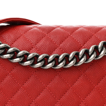 Chanel Caviar Quilted New Medium Boy Flap Red 8 of 12