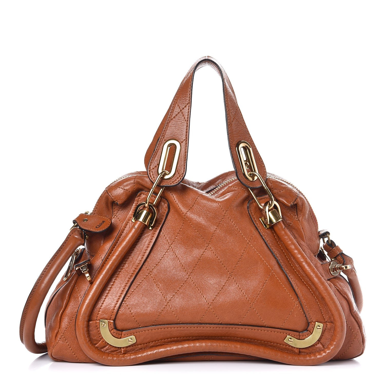 Chloe Sheepskin Stitched Small Paraty Caramel 1 of 22