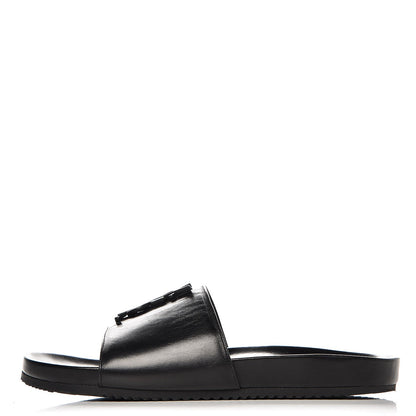 Saint Laurent Lambskin Joan Slide Sandals 39.5 Black 1 of 9