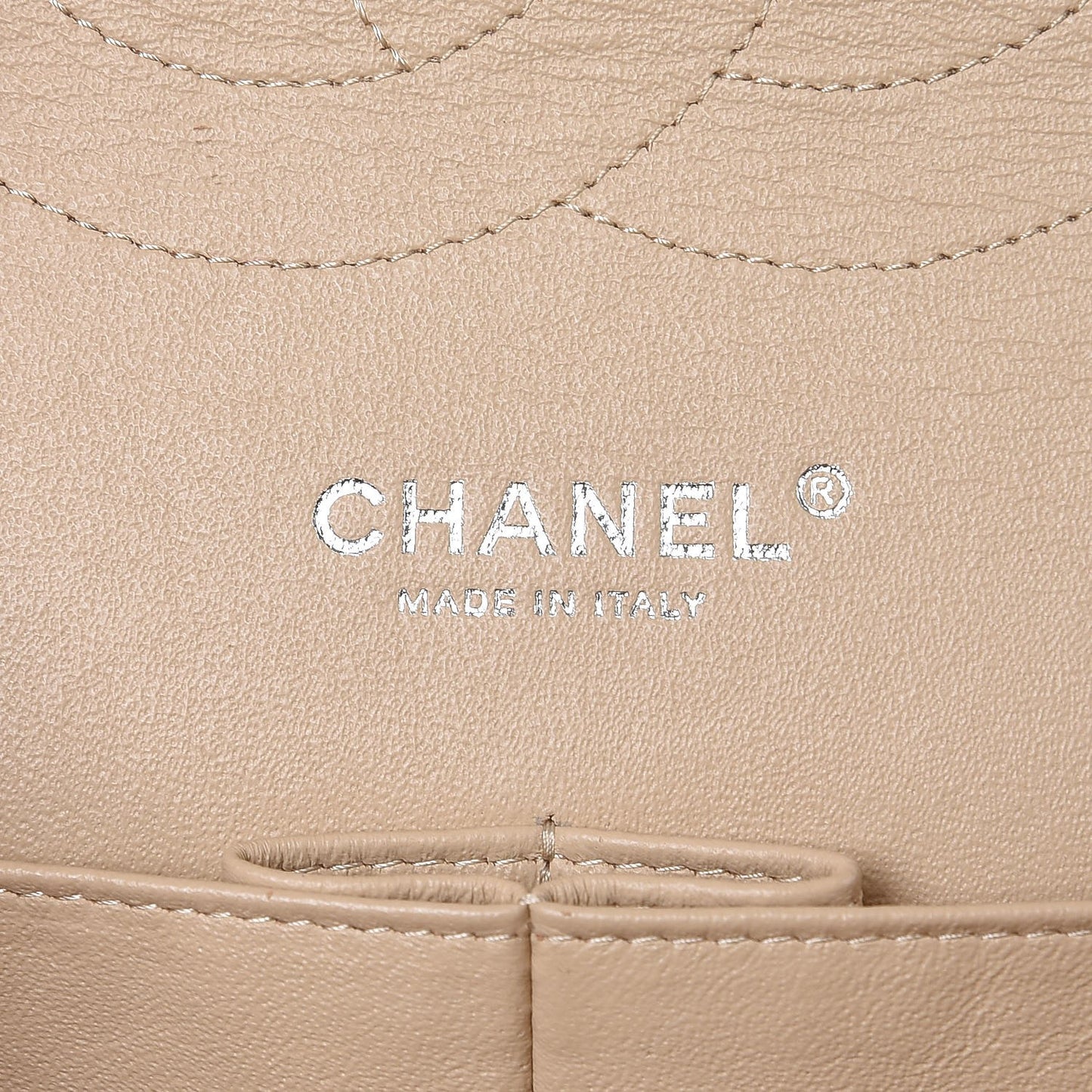 Caviar Quilted Jumbo Double Flap Beige Clair