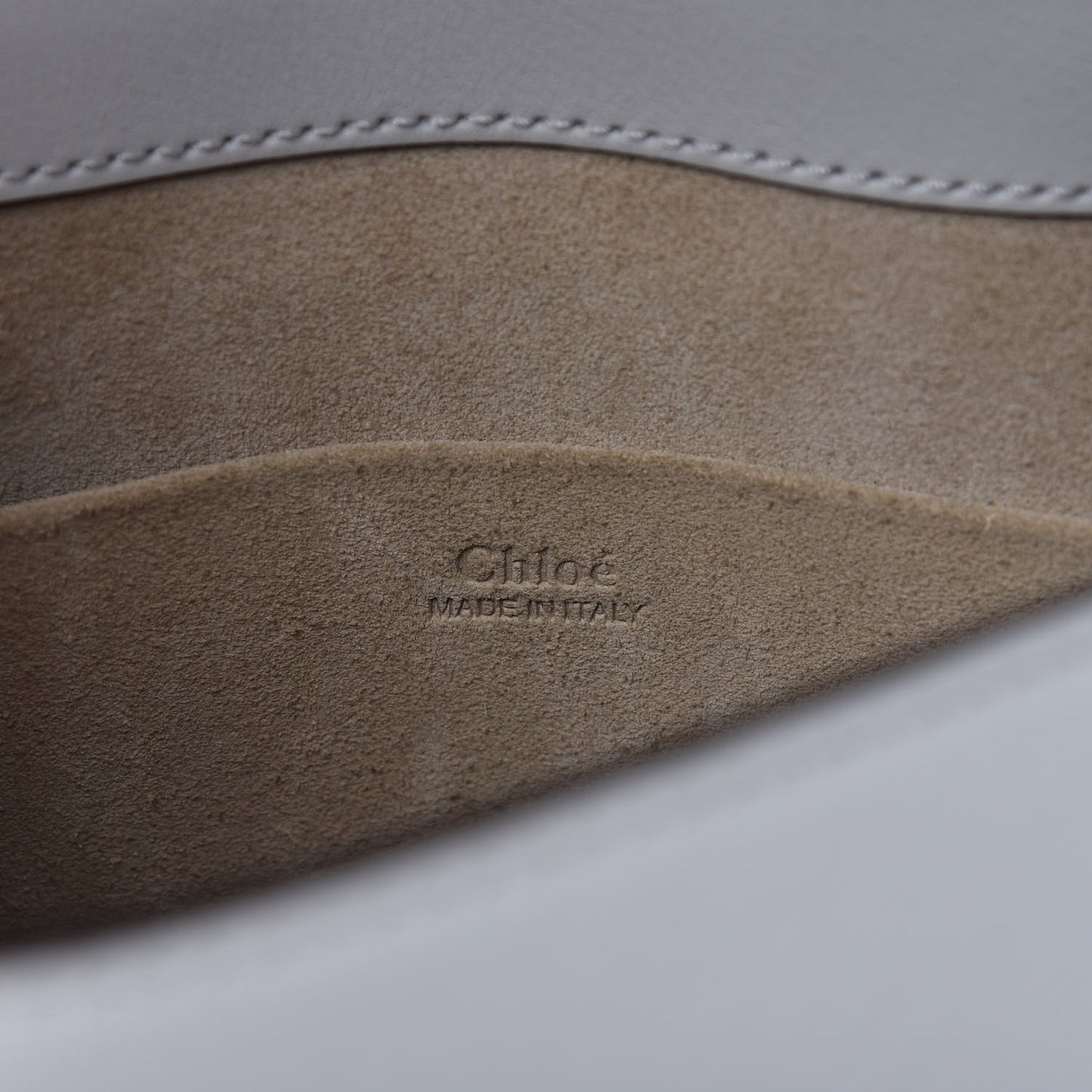 Calfskin Suede Medium Nile Bracelet Bag Light Grey