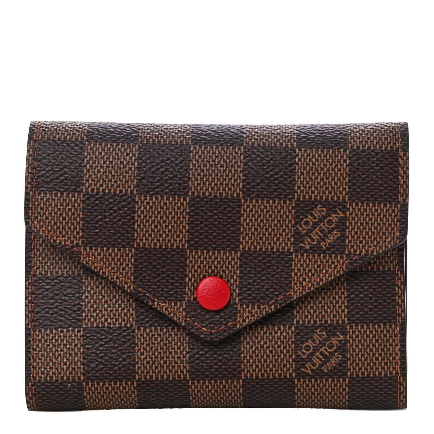 Louis Vuitton Damier Ebene Victorine Wallet Cherry 1 of 10