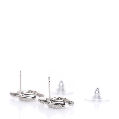 Chanel Crystal CC Coco Flapper Earrings Silver 3 of 5