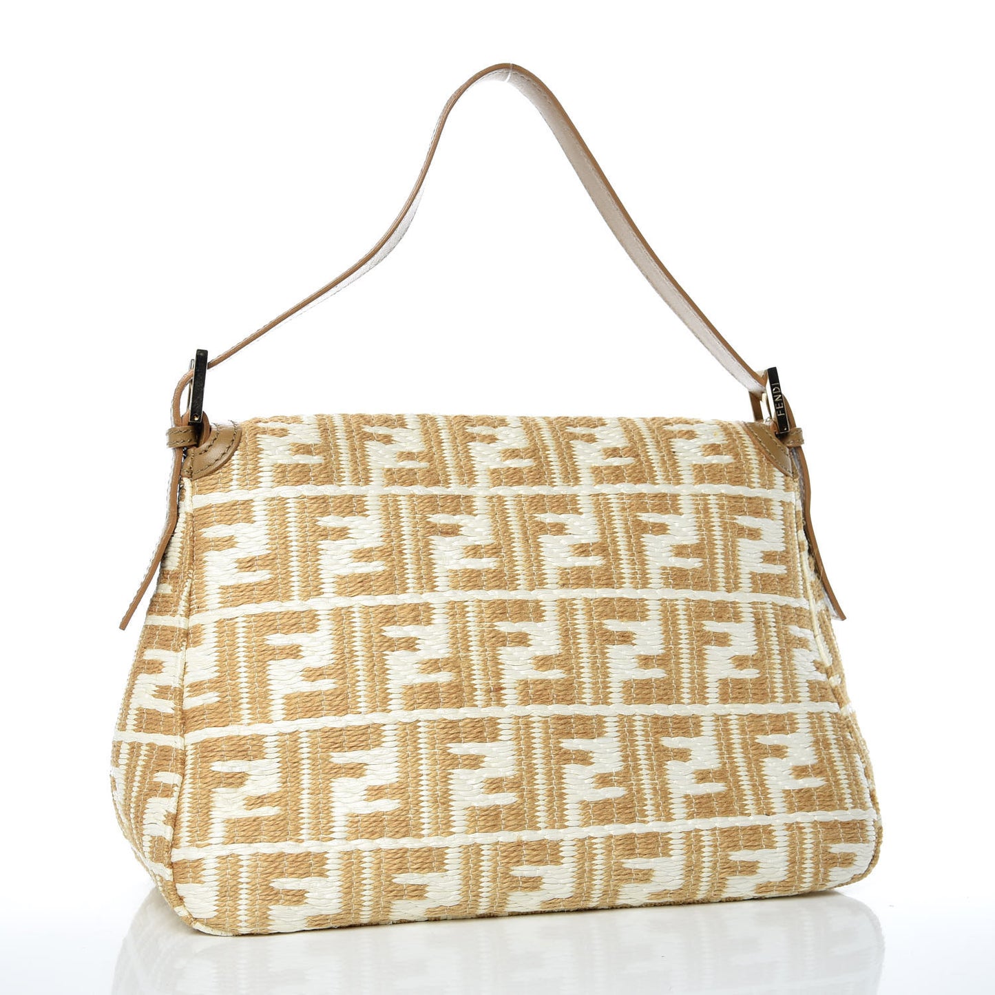 Woven Straw Zucca Mama Baguette Beige