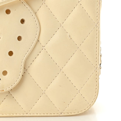 Chanel Lambskin Quilted Butterfly Chain Clutch White 16 of 21
