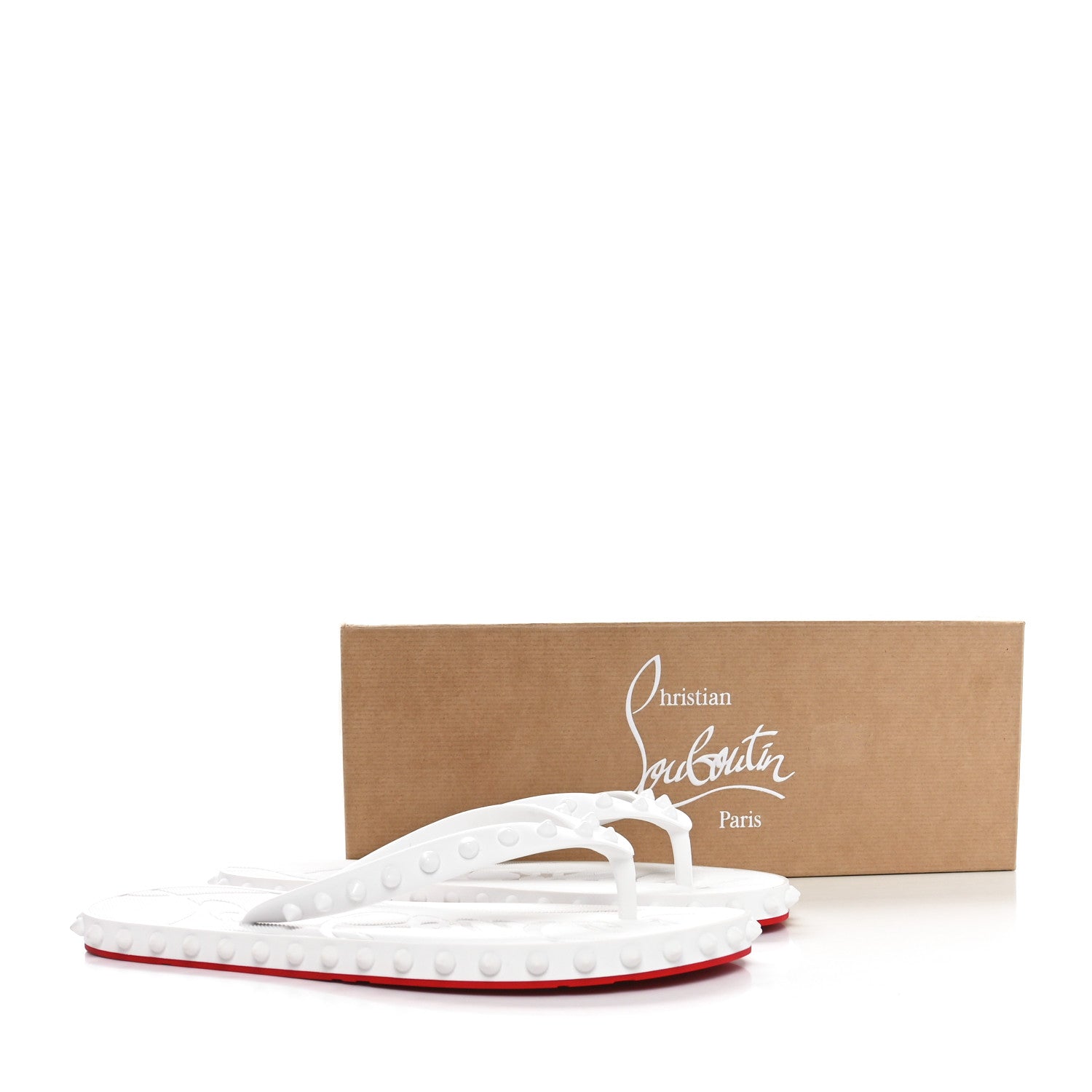 Christian Louboutin Rubber Spike Super Loubi Donna Flip Flop 39 White 13 of 14