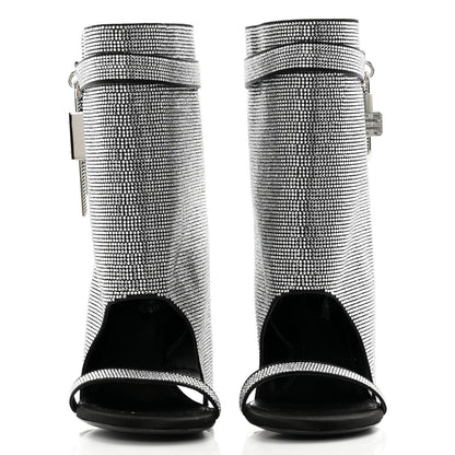 Givenchy Strass Shark Lock Sandals 38 Silvery 2 of 8